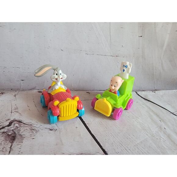 mcdonalds happy meal toys Looney Toons Racers Set Of 2 Bugs And Porky - Picture 1 of 7